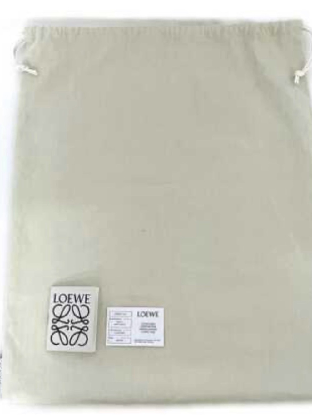 ❤️NEW Loewe Beige XL Drawstring Dust Bag with Logo Tags